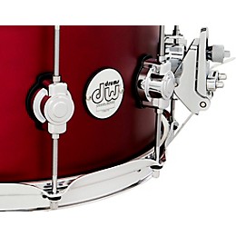 DW Design Series Maple Snare Drum, Chrome Hardware 14 x 6.5 in. Crimson Satin Metallic