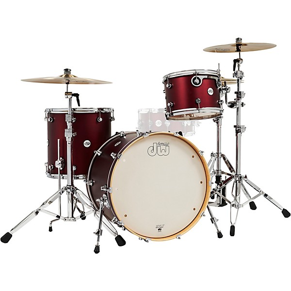 Open Box DW Design Series 3-Piece Shell Pack Level 1 Crimson Satin Metallic