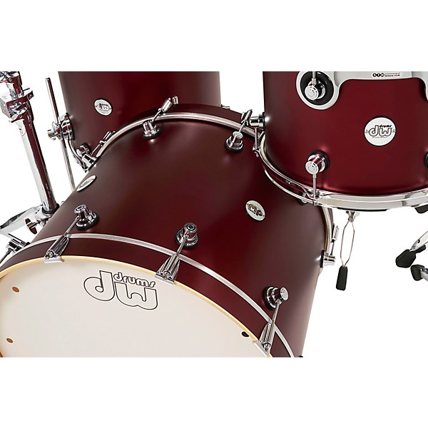 Open Box DW Design Series 3-Piece Shell Pack Level 1 Crimson Satin Metallic