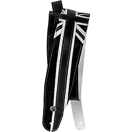 D'Addario Premium Leather Guitar Strap, Union Jack Black and White 2.5 in.