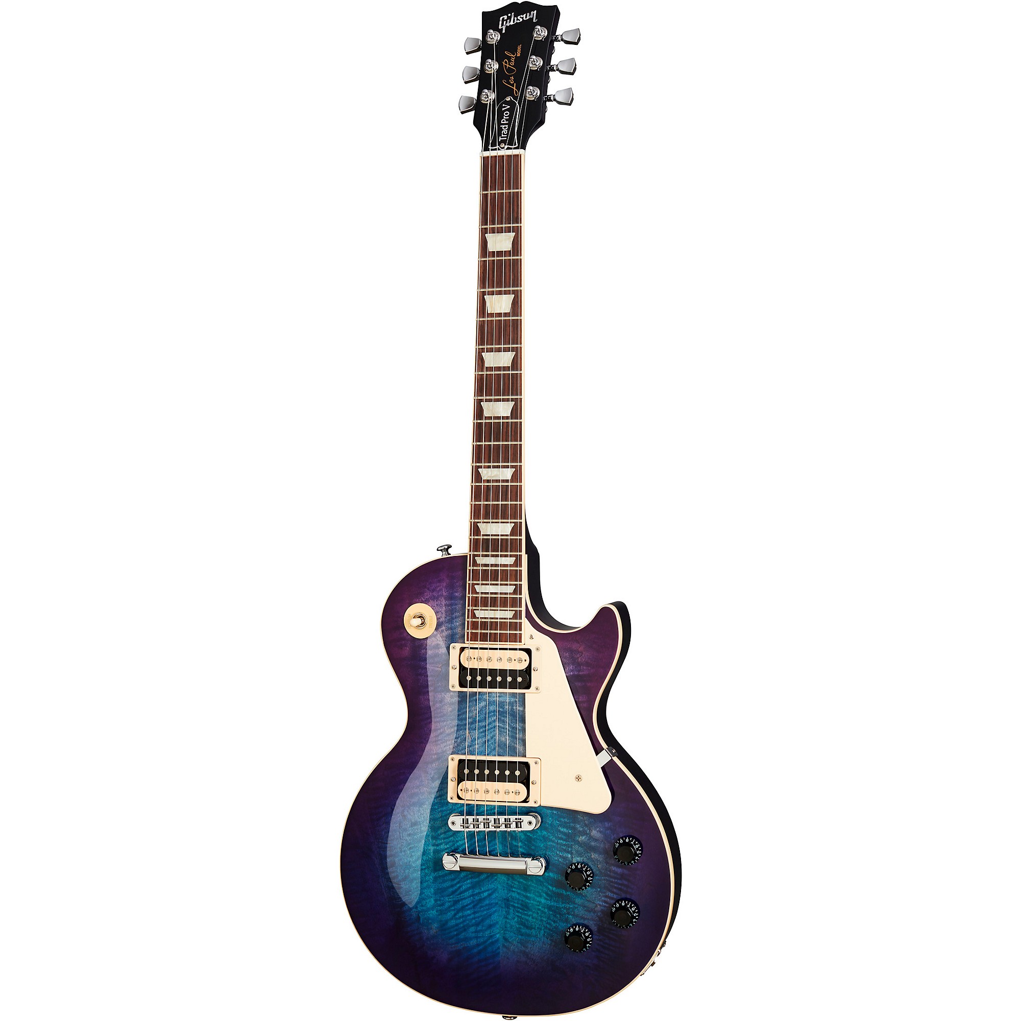 Gibson Les Paul Traditional Pro V AAA Flame Top Electric Guitar Blueberry  Burst | Guitar Center
