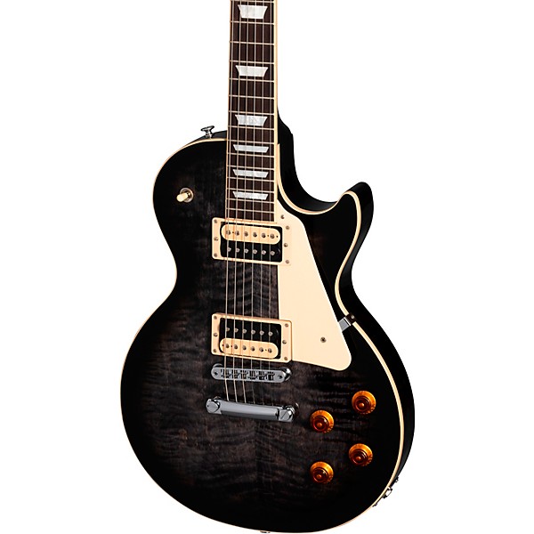 Open Box Gibson Les Paul Traditional Pro V Flame Top Electric Guitar Level 2 Transparent Ebony Burst 197881120863