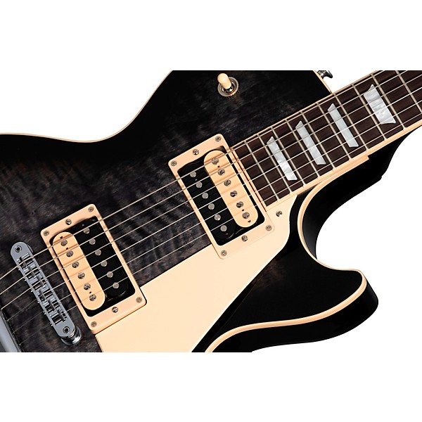 Gibson Les Paul Traditional Pro V AAA Flame Top Electric Guitar Transparent Ebony Burst