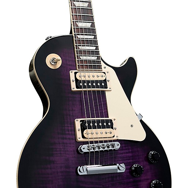 Gibson Les Paul Traditional Pro V AAA Flame Top Electric Guitar Dark Purple Burst