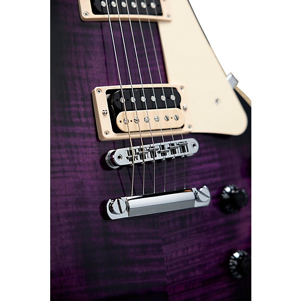 Gibson Les Paul Traditional Pro V AAA Flame Top Electric Guitar Dark Purple Burst