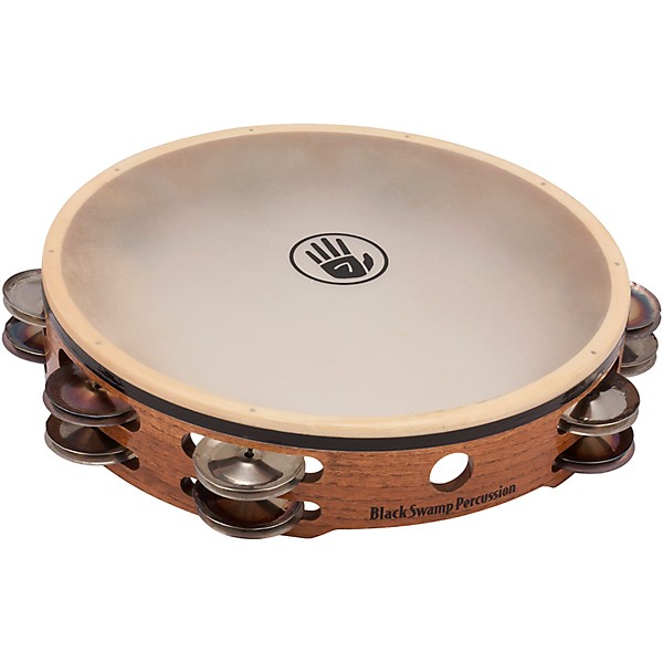 Black Swamp Percussion SoundArt Series Double-Row 10" Tambourine With Calf Head 10 in. Chromium/Silver