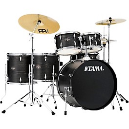 TAMA Imperialstar 6-Pi... TAMA Imperialstar 6-Piece Complete Drum Set With MEINL HCS Cymbals and 22" Bass Drum Black Oak Wrap