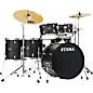 TAMA Imperialstar 6-Piece Complete Drum Set With MEINL HCS Cymbals and 22" Bass Drum Black Oak Wrap thumbnail