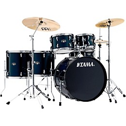 TAMA Imperialstar 6-Piece Complete Drum Set With MEINL HCS Cymbals and 22" Bass Drum Dark Blue