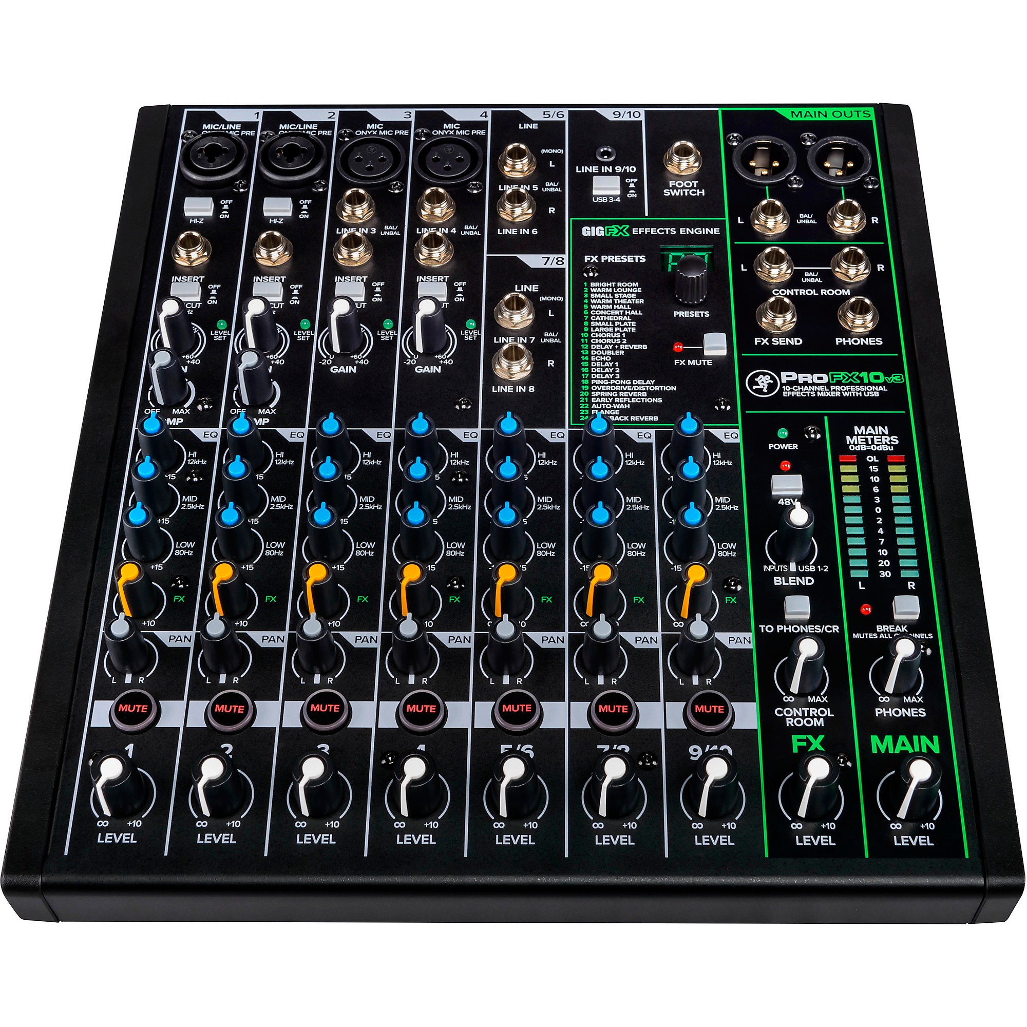 DJ機材 MACKIE ProFX10v3 Mackie ProFX10v3+ 10-Channel Analog Mixer With Enhanced FX