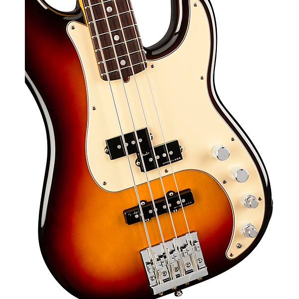Open Box Fender American Ultra Precision Bass Rosewood Fingerboard Level 2 Ultraburst 197881140823