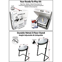 Panyard Jumbie Jam Steel Drum Kit with Metal Z-Floor Stand Chrome