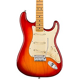 Fender American Ultra Stratocaster Maple Fingerboard Electric Guitar Plasma Red Burst