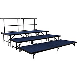 National Public Seating Straight Stage Set Hardwood Floor National Public Seating Straight Stage Set Blue Carpet