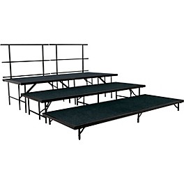 National Public Seating Straight Stage Set Hardwood Floor National Public Seating Straight Stage Set Black Carpet