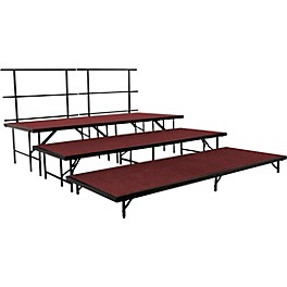 National Public Seating Straight Stage Set Hardwood Floor National Public Seating Straight Stage Set Red Carpet