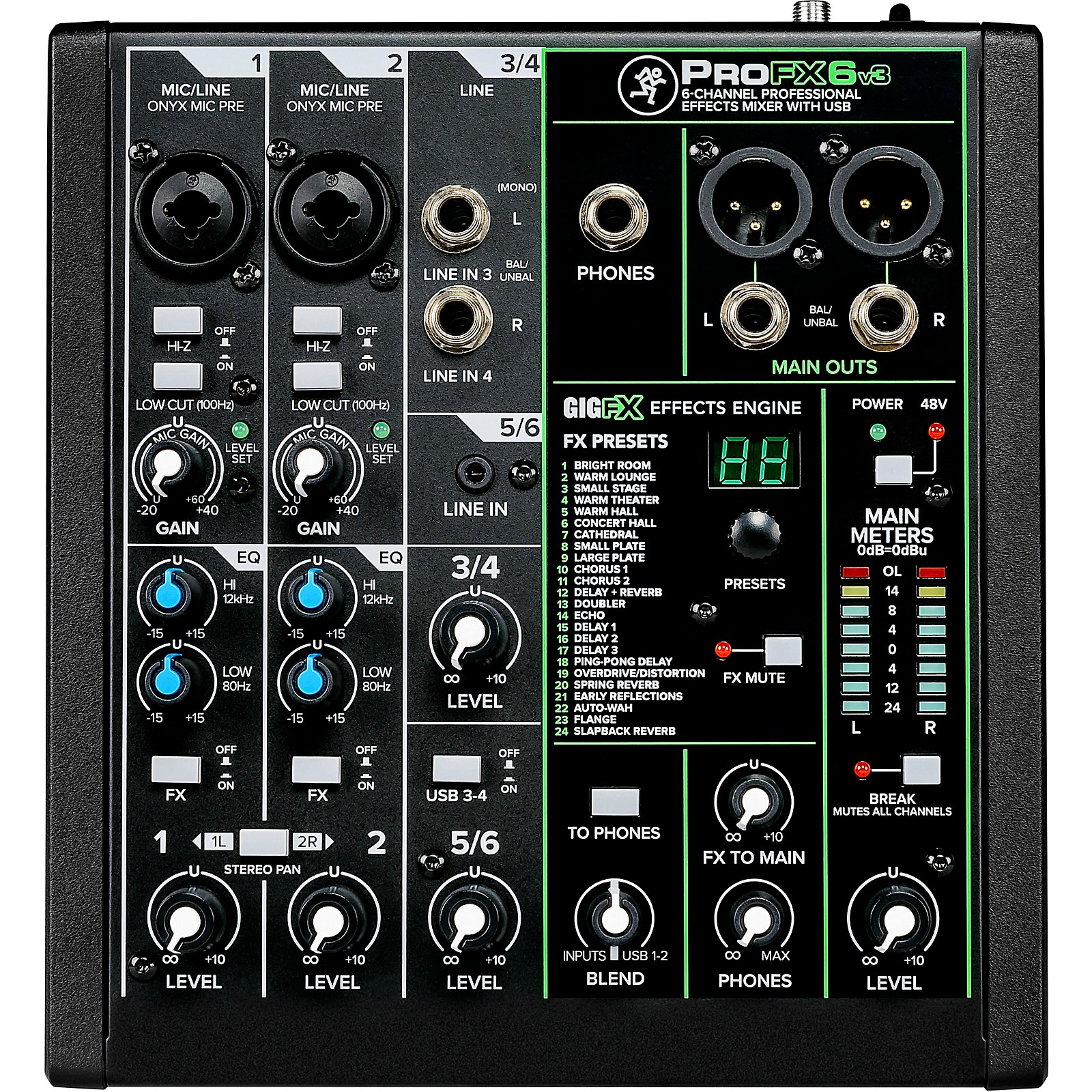XLR Cables 2 New Mackie PROFX4v2 4 Channel Compact Mixer w Effects PROFX4 V2 