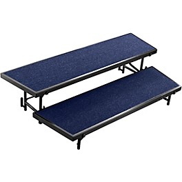 National Public Seating 2 Level Tapered Standing... National Public Seating 2 Level Tapered Standing Choral Riser Blue Carpet