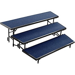 National Public Seating 3 Level Tapered Standing... National Public Seating 3 Level Tapered Standing Choral Riser Blue Carpet