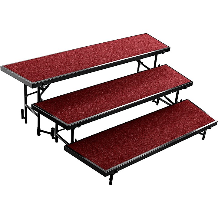 National Public Seating 3 Level Tapered Standing Choral Riser Red ...