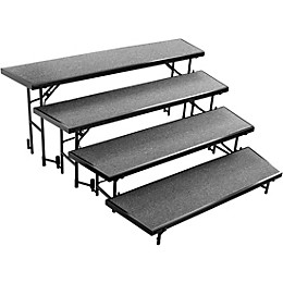 National Public Seating 4 Level Tapered Standing Choral Riser Grey Carpet