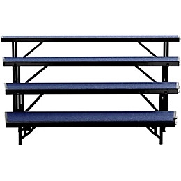 National Public Seating 4 Level Tapered Standing Choral Riser Blue Carpet