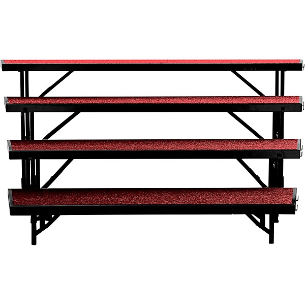 National Public Seating 4 Level Tapered Standing Choral Riser Red Carpet