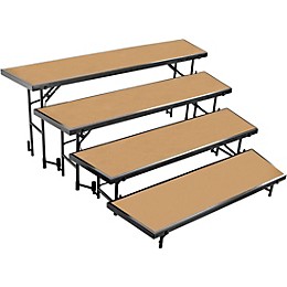 National Public Seating 4 Level Tapered Standing Choral Riser Hardwood Floor