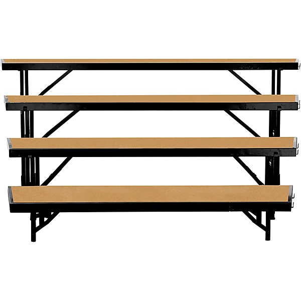 National Public Seating 4 Level Tapered Standing Choral Riser Hardwood Floor