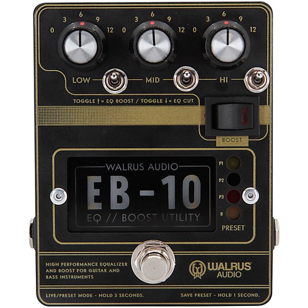 Walrus Audio EB-10 Preamp/EQ/Boost Effects Pedal Black