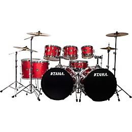 TAMA Imperialstar 8-Piece Double Bass Drum Set With MEINL HCS Cymbals Candy Apple Mist