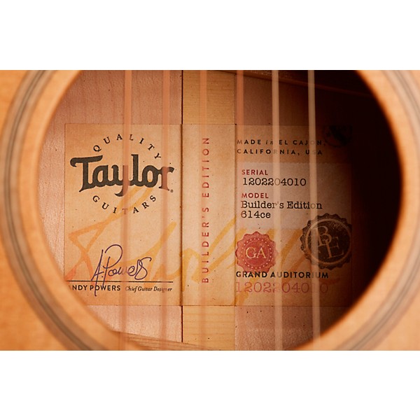 Taylor Builder's Edition 614ce V-Class Grand Auditorium Acoustic-Electric Guitar Natural