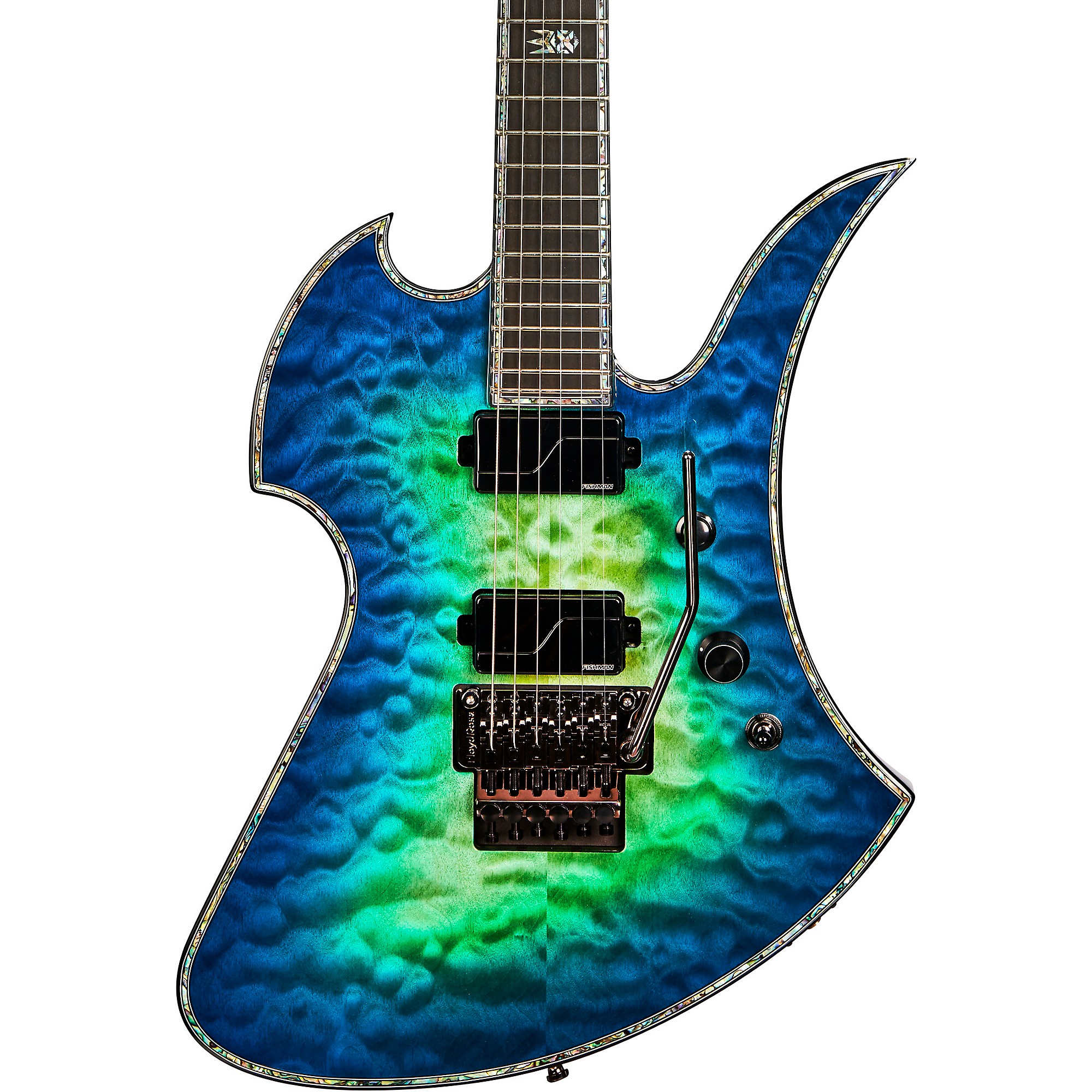 B.C. Rich Mockingbird Extreme Exotic with Floyd Rose Electric Guitar Cyan  Blue