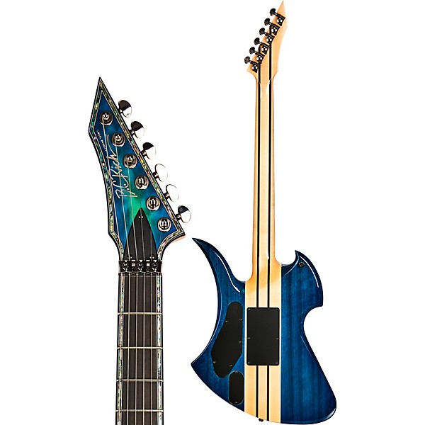 B.C. Rich Mockingbird Extreme Exotic with Floyd Rose Electric Guitar Cyan Blue