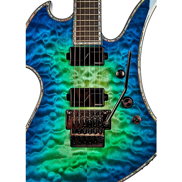 B.C. Rich Mockingbird Extreme Exotic with Floyd Rose Electric Guitar Cyan Blue