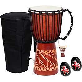 X8 Drums Tribal Djembe With Bag, Shakers and Necklace