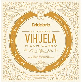 D'Addario Vihuela 5 String Set, Clear Nylon, Normal Tension