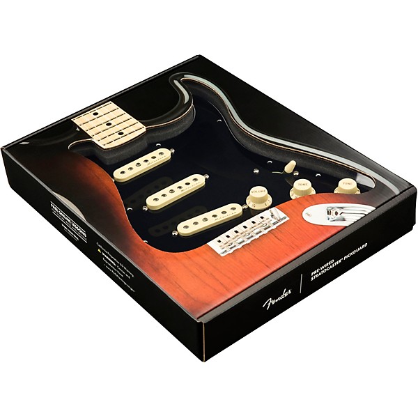 Open Box Fender Stratocaster SSS V Noiseless Pre-Wired Pickguard Level 1 Black/White/Black