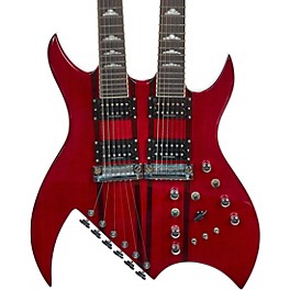 B.C. Rich Rich "B"  Legacy Doubleneck Electric Guitar Tran... B.C. Rich Rich "B"  Legacy Doubleneck Electric Guitar Trans Red