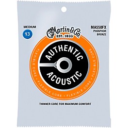 Martin MA500FX Authentic Acoustic Flexible Core Phosphor Bronze Medium Guitar Strings