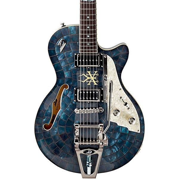 Duesenberg USA Alliance Soundgarden Black Hole Sun Semi-Hollow Electric Guitar Mother of Pearl