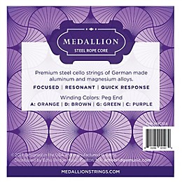 Medallion Strings Ropecore Steel Cello String Set 1/4 Size, Medium