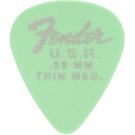 Fender 351 Dura-Tone Delrin Pick (12-Pack), Surf Green .58 mm 12 Pack