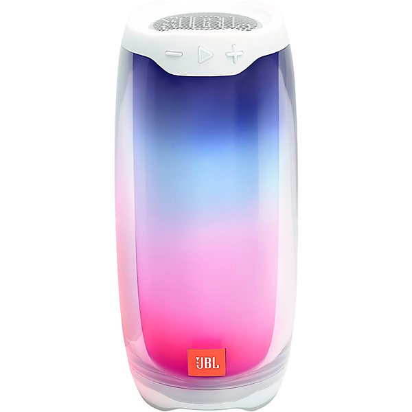 Open Box JBL Pulse 4 Waterproof Portable Bluetooth Speaker with Built-in Light Show Level 1 White