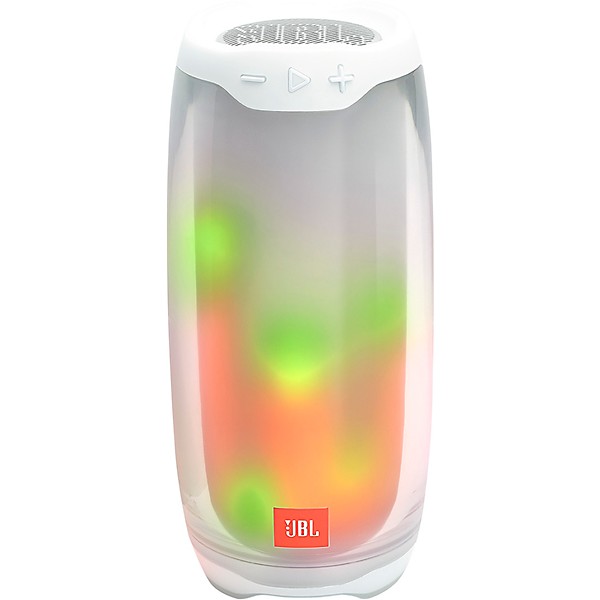 JBL Pulse 4 Waterproof Portable Bluetooth Speaker With Built-in Light Show White