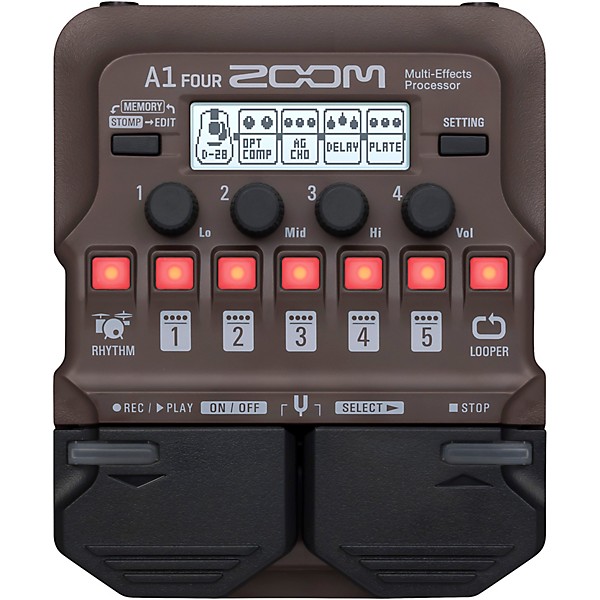 Open Box Zoom A1 Four Acoustic Multi-Effects Processor Level 1 Regular