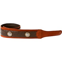 Taylor Grand Pacific Leather Strap, Nickel Conchos Brown 3 in.