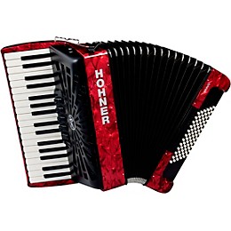 Hohner Bravo III 72 Accordion With Black Bellows Red