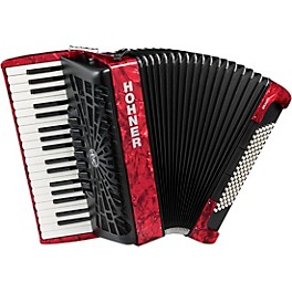 Hohner Bravo III 96 Accordion With Black Bellows Black Hohner Bravo III 96 Accordion With Black Bellows Red