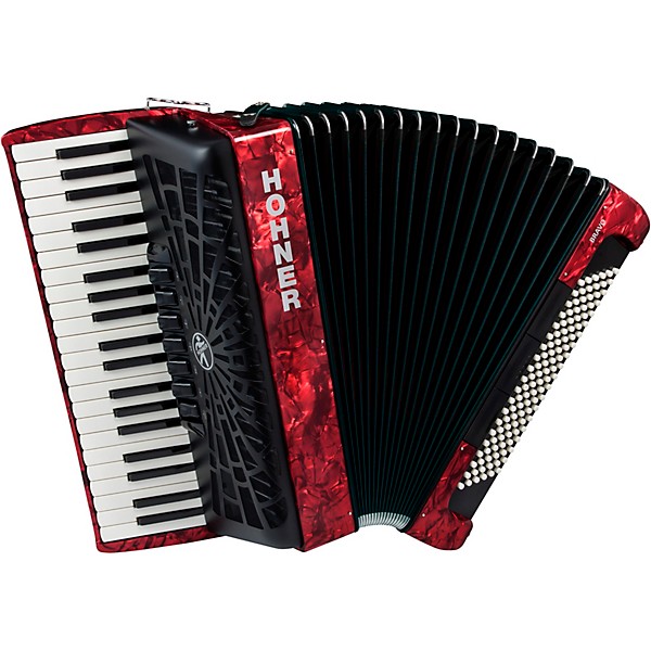 Hohner Bravo III 120 Accordion With Black Bellows Red